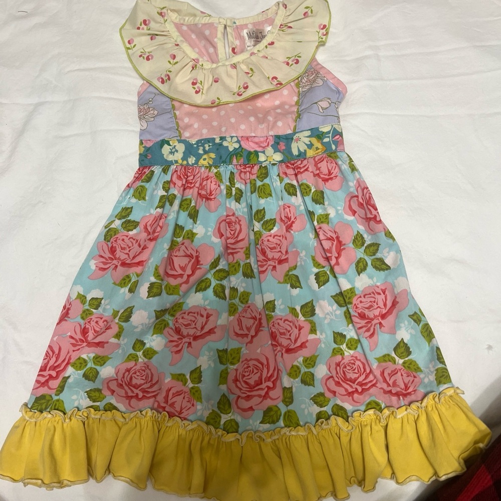 Matilda Jane tea rose pink trellis girls dress size 4